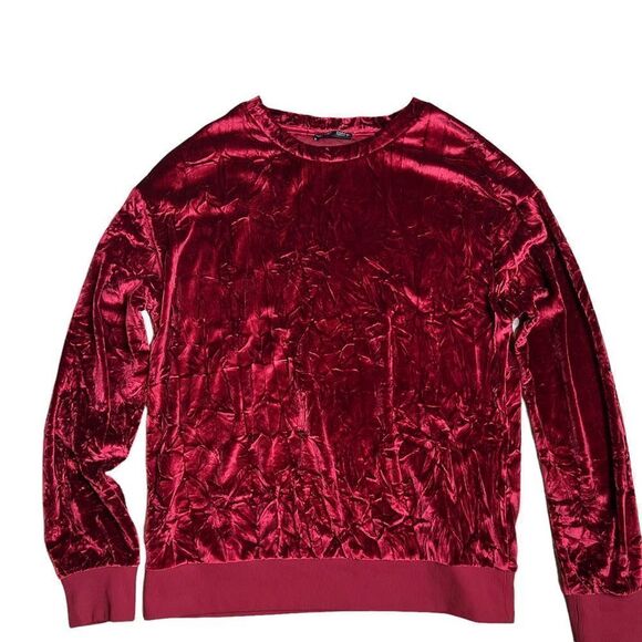 Zara velvet sweatshirt top burgundy S (303/2) - Picture 9 of 12